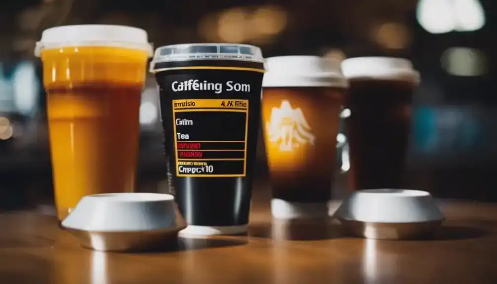 caffeine levels in drinks